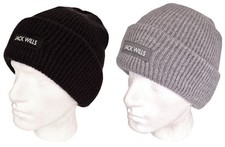 Jack Wills Chunky Ribbed Beanie Hat Mens One Size Black or Grey New 100% Genuine