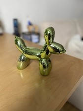 Gold Metal Balloon Dog Figurine | Pop Art Jeff Koons Style Sculpture