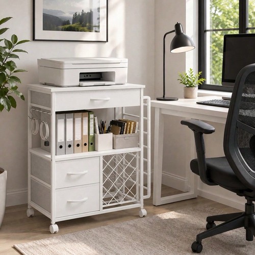 White mobile craft storage - craft,