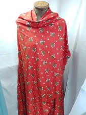 Vintage Viyella Type Fabric L180 x W144cm Red Cream Beige Roses