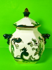 Mason's Ironstone Green Chartreuse Octagonal Jar - Hand Painted