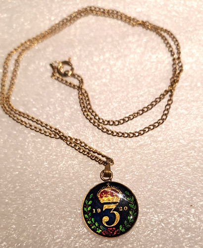 George enamel coin - george, pendant