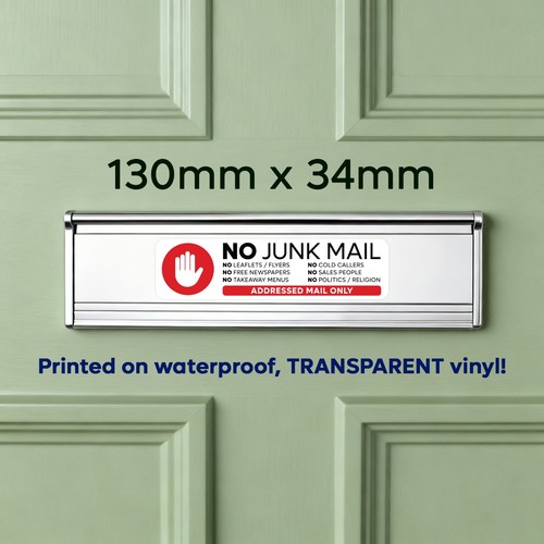 Junk mail sticker no - no,