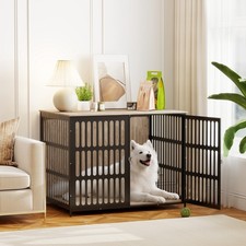 PawHut Dog Crate Furniture with Anti-Chew Resistant Mesh for XL Dogs