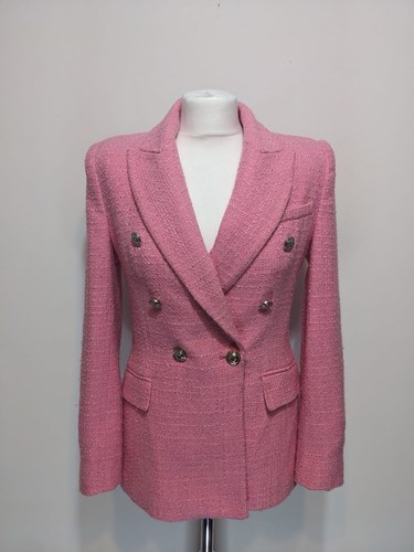Zara pink textured weave tweed - zara,
