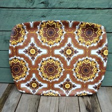 Vintage Floral Tea Tray Thetford Ware Mid Century 60s yellow brown 45x35cm