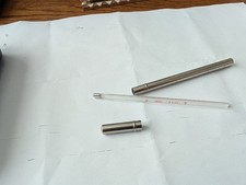 Vintage glass Thermometer in metal case  medical