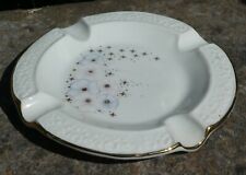 WHITE GOLD TRIM PORCELAIN ASHTRAY OBLAU JOYAS DE PORCELANA FLORAL VENEZIA MAYRA