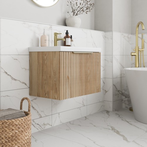 Fluted 600mm bathroom vanity - 600mm,