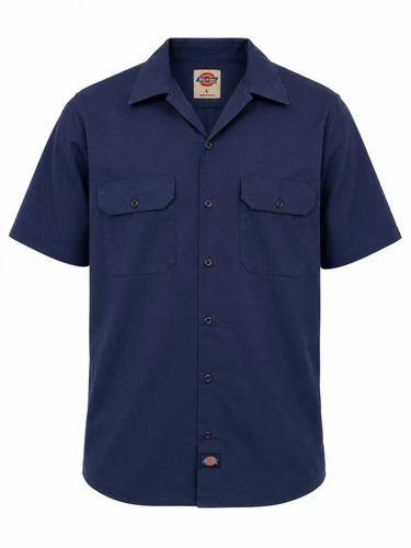Dickies navy short sleeve work - short,