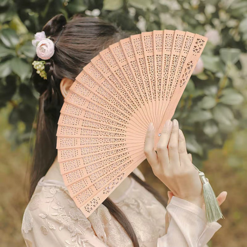 Folding fan hand held silk - hand,