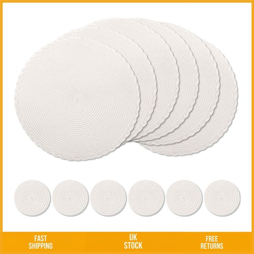 Elegant round woven placemats - woven,