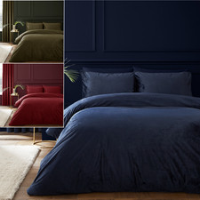 Catherine Lansfield Kingsley Velvet Duvet Cover Set Accessories Bedding Luxury