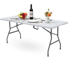 CATERING CAMPING HEAVY DUTY FOLDING TRESTLE TABLE PICNIC BBQ PARTY 4FT 5FT & 6FT