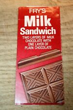 Cadburys chocolate bar Frys Milk Sandwich  wrapper vintage