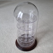 Acrylic Dome, Wood Base  5 Tier Thimble Display Case - Holds 50 Thimbles
