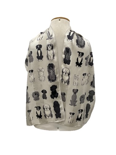 Vintage silk scarf animal dog - animal,