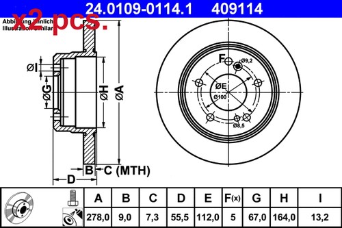 Pcs rear brake disc - rear,