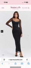 House of CB Katerina Black Maxi Dress Small 8-10