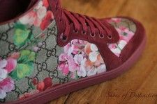 Gucci GG Monogram Pink Suede Leather Trainers Hi Tops Ladies UK 7 G US 10 EU 40