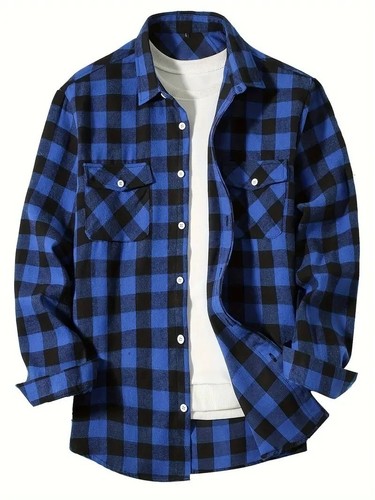 Classic mens long sleeve check - mens,