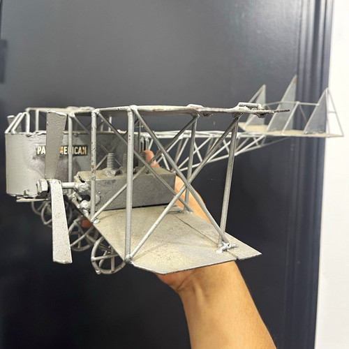 Handmade metal biplane - metal,