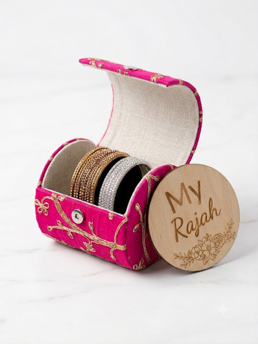 Embroidered bangle storage box - embroidered,
