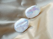 Retangular Freshwater Baroque Pearl Stud Earrings - Moden Pearl Earrings