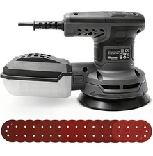 320W Random Orbital Sander, 6-Speed 125mm Electric Sander with 16 Sanding Pads