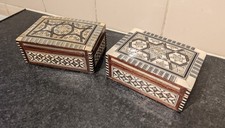 2 x Vintage Mother of Pearl Inlaid Trinklet Boxes