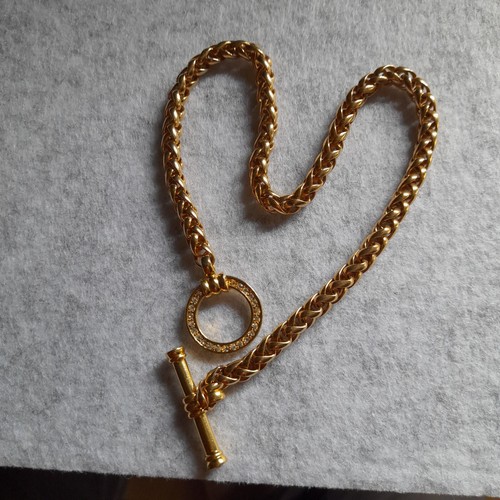 Gold bar toggle - t-bar, necklace