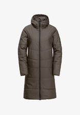Jack Wolfskin Medium/UK 12 Women's Deutzer Hooded Long Coat In Cold Coffee - New