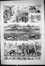 Antique Old Print 1878 Boat