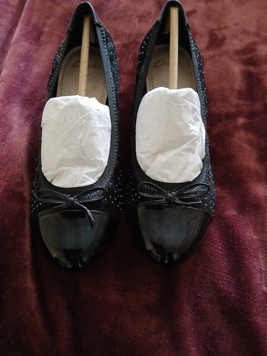 Clarks women black patent - black,