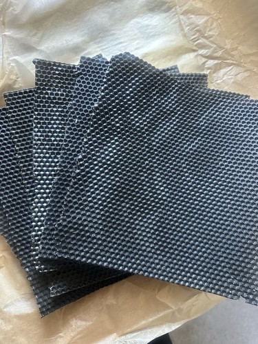 Black honeycomb beeswax sheets - honeycomb,