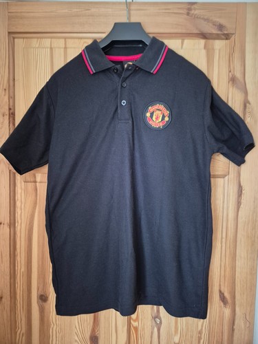 Man utd polo shirt black - polo-shirt-,