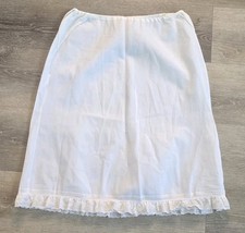 Vintage Stiff Noisy Thick Nylon Petticoat Slip White Lace Trim M