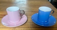 Carolyn Quartermaine Diamante Pastel Small Coffee Cups & Saucers Set of 2