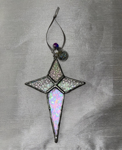 Iridescent stained glass star - stained,