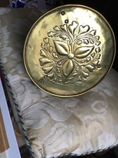 Antique Arts And Crafts Keswick School brass trivet signed