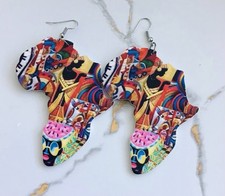 African Continent Shape Earrings