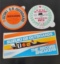 3 x 1970's Suzuki GB Outboards Power Boat Racing Advertising Decal Stickers