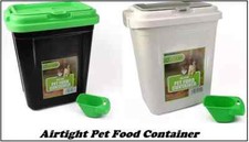 Pet Food Storage Container Flip Top Locking System With Integrated Scoop