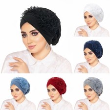 Muslim Lace Flower Turban Underscarf Women Chemo Cap Bonnet Inner Hijab Hat Wrap