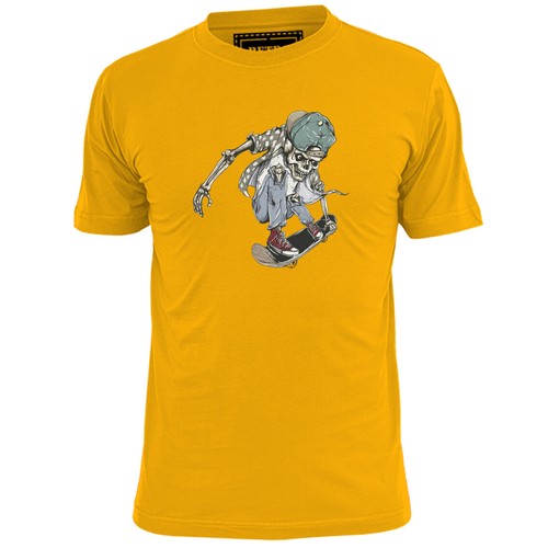 Mens skull skateboarder t - mens,
