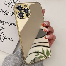 Mirror Case For iPhone 17 16 15 14 13 12 11 Pro Max Phone Plating Bumper Cover