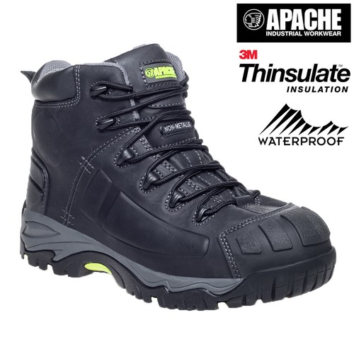 Apache black safety boots work - apache,