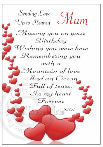 Birthday grave card for mum - birthday,