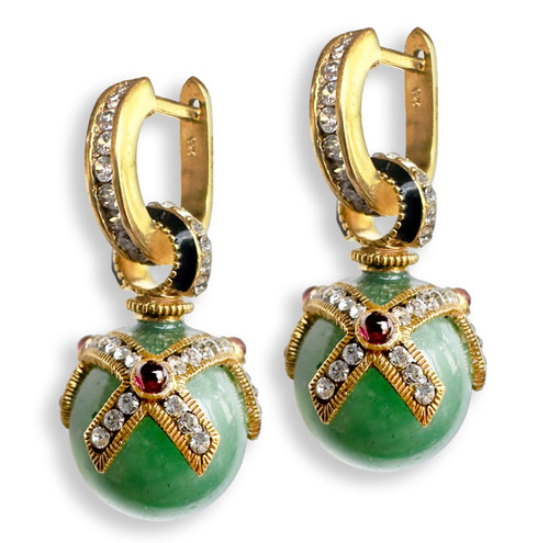 Green jade sterling silver - green,