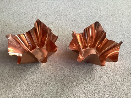 Crinkle ruffle copper bowls - crinkle/ruffle,